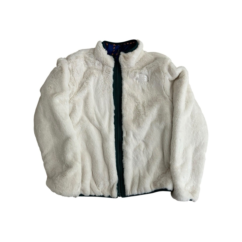 North Face Girls XL Reversible Plaid Printed Mossbud Swirl Jacket Ski Jacket - Picture 8 of 13